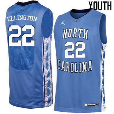 Youth North Carolina Tar Heels #22 Wayne Ellington College Basketball Jerseys Sale-Blue
